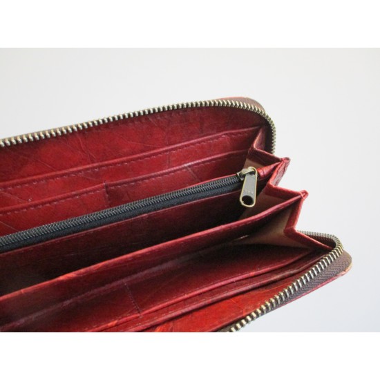Teakleaf Zip Surround Red Large Wallet Vegan